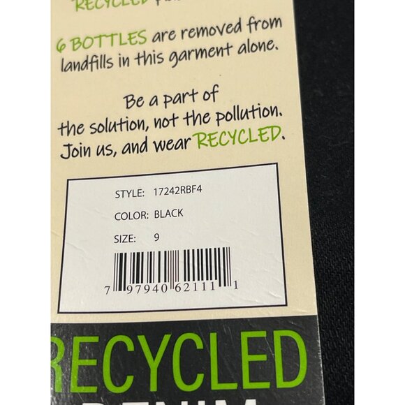 Blue Spice Low Rise Wide Leg Dad Jeans Womens JR Size 9 Black Sustainable Boho - Picture 12 of 12